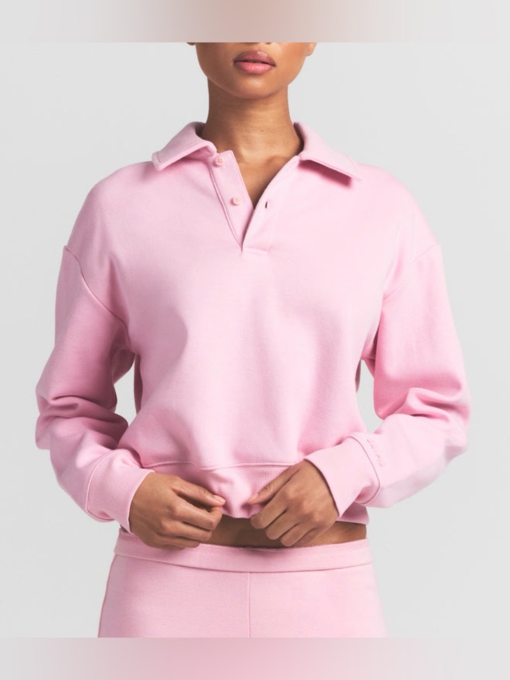 Skims Cotton Fleece Polo Sweatshirt and Classic Shorts